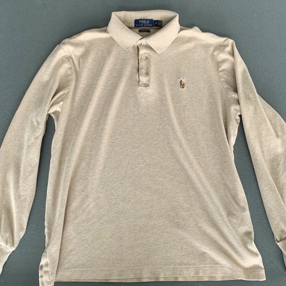 Polo Ralph Lauren Mesh Polo Long-Sleeve Shirt - Picture 1 of 2